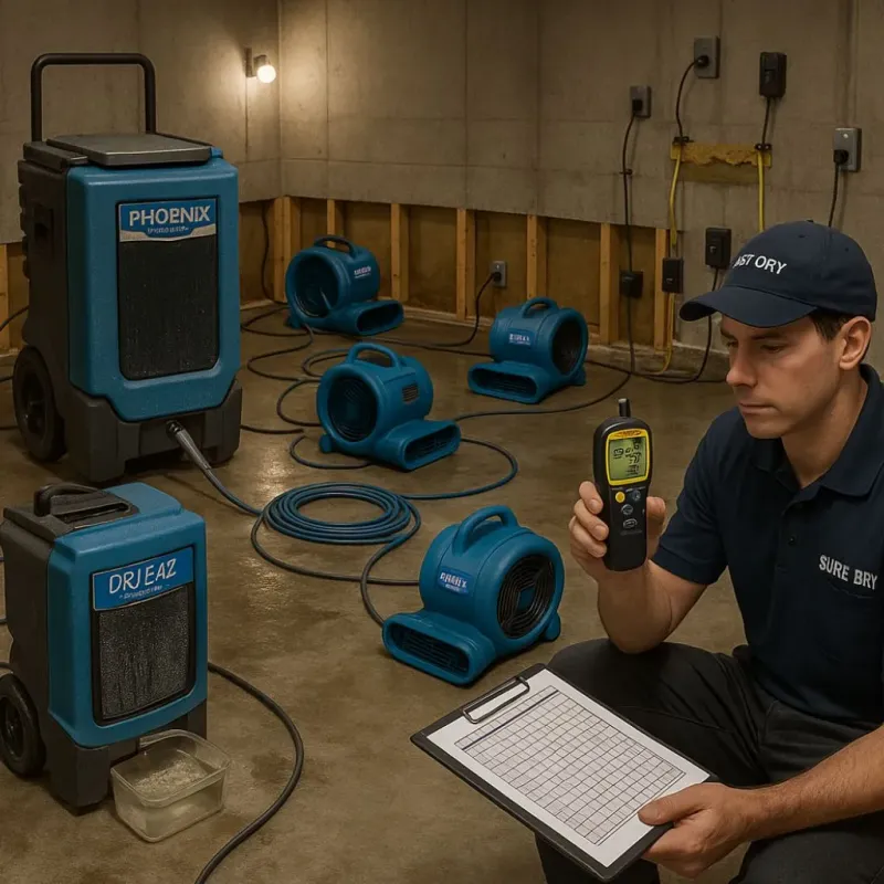 Structural Drying and Dehumidification process in Palo Pinto, TX